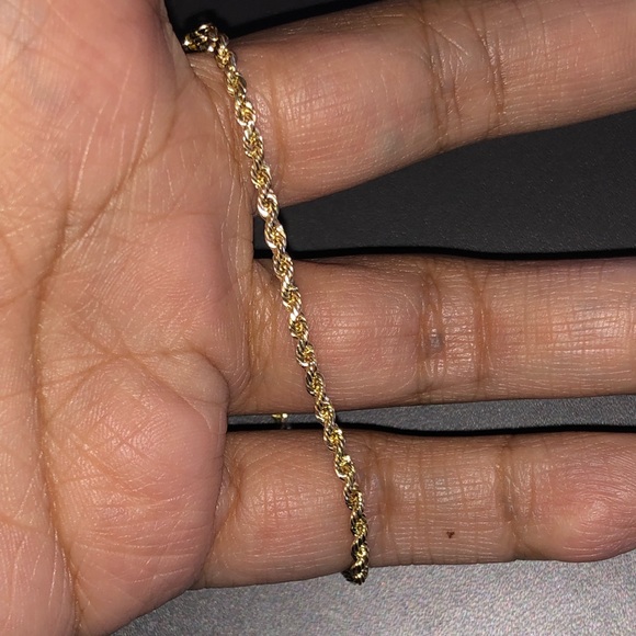 10k Real solid gold diamond cut bracelet not plated not fake best gift huge sale - Picture 3 of 7